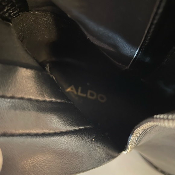 Aldo Black Leather Heeled Booties - Picture 8 of 12